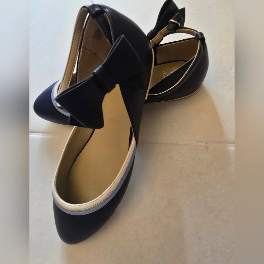Janie And Jack Bow Strap Ballet Flat In Merchant Marine Color Size 4k
